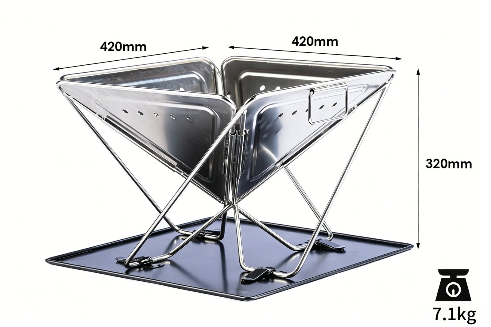 Stainless Steel Folding Firepit